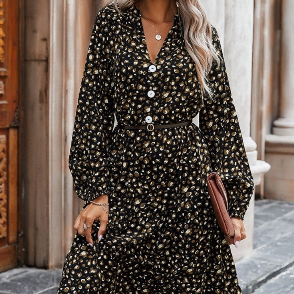 Leopard midi dress